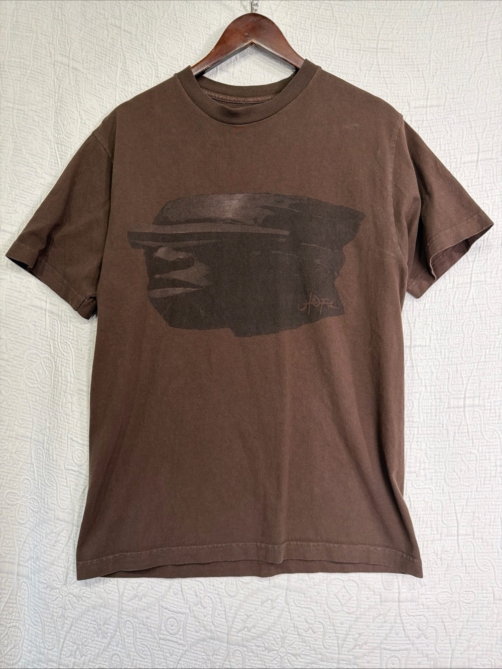 Travis Scott Utopia C2 Tour T Shirt in Brown Medium Double Sided Cotton 2003 Tee